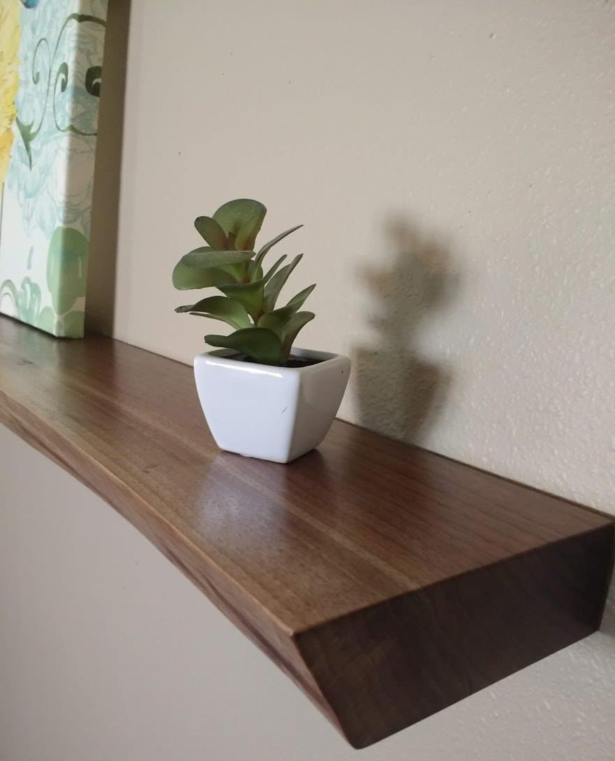 Live Edge Black Walnut Floating Shelf