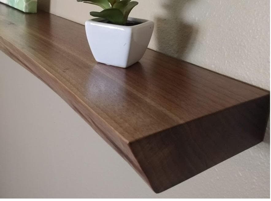 Natural Edge Black Walnut Floating Shelf
