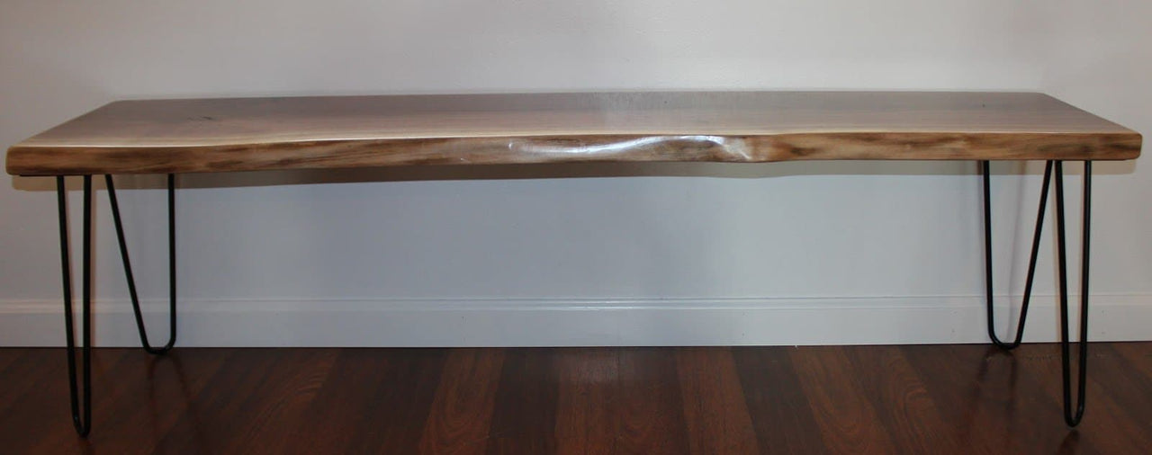 Natural Edge Custom Black Walnut Bench