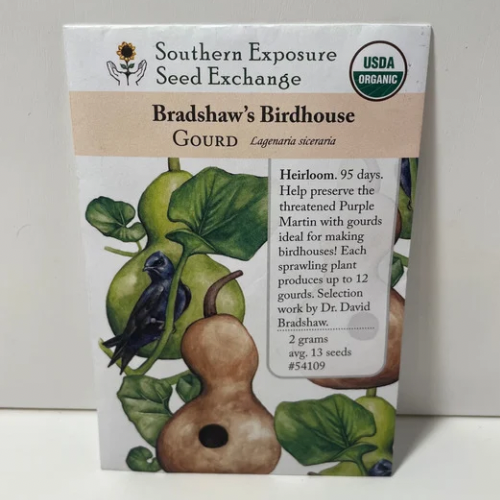 Bradshaw's Birdhouse Gourd Seeds, Heirloom, Organic