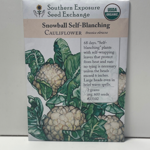 Snowball Self-Blanching Cauliflower Seeds, organic 