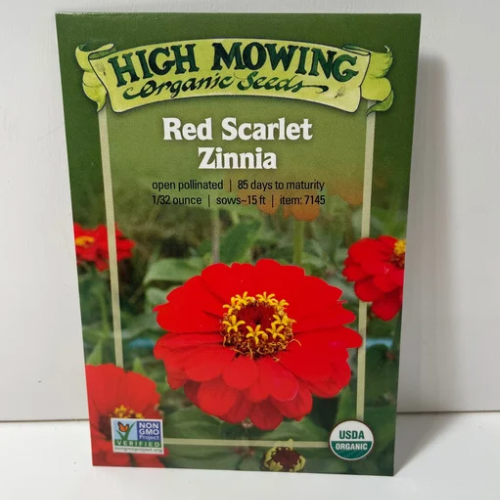 Red Scarlet Zinnia Seeds, Organic