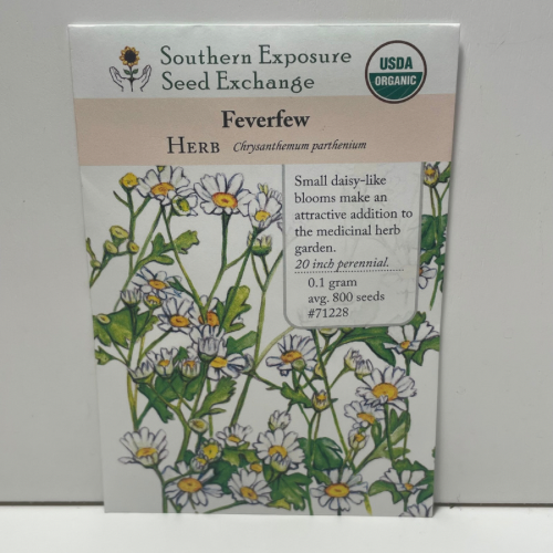 Feverfew Herb Seeds, Ancient Heirloom, Organic