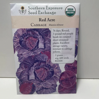 Thumbnail for Red Acre Cabbage Seeds, 1900's Heirloom Organic