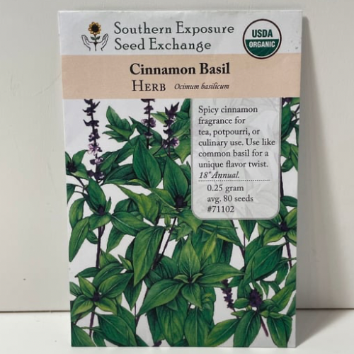 Cinnamon Basil Seeds, Organic