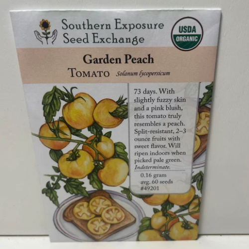 Garden Peach Tomato Seeds, Organic