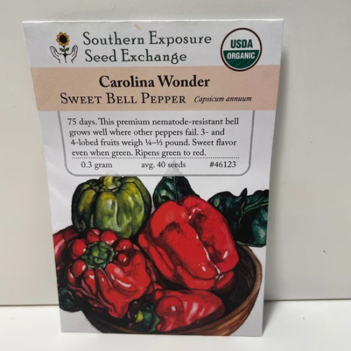 Carolina Wonder Sweet Pepper Seeds, Organic