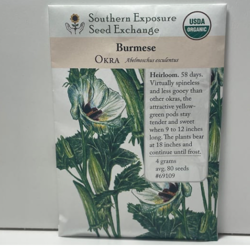 Burmese Okra, Organic Heirloom Seeds