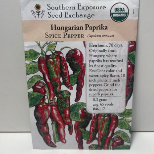 Hungarian Paprika Pepper (Sweet), 1500's Heirloom, Organic