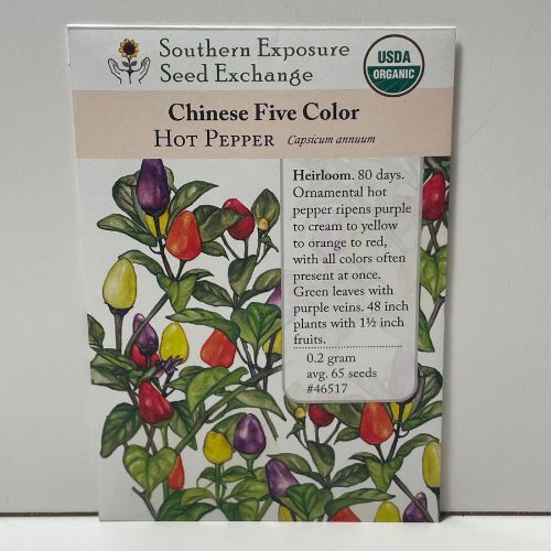 Chinese Five Color Pepper (Hot), Organic