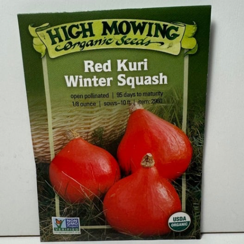 Red Kuri Winter Squash Seeds, Organic