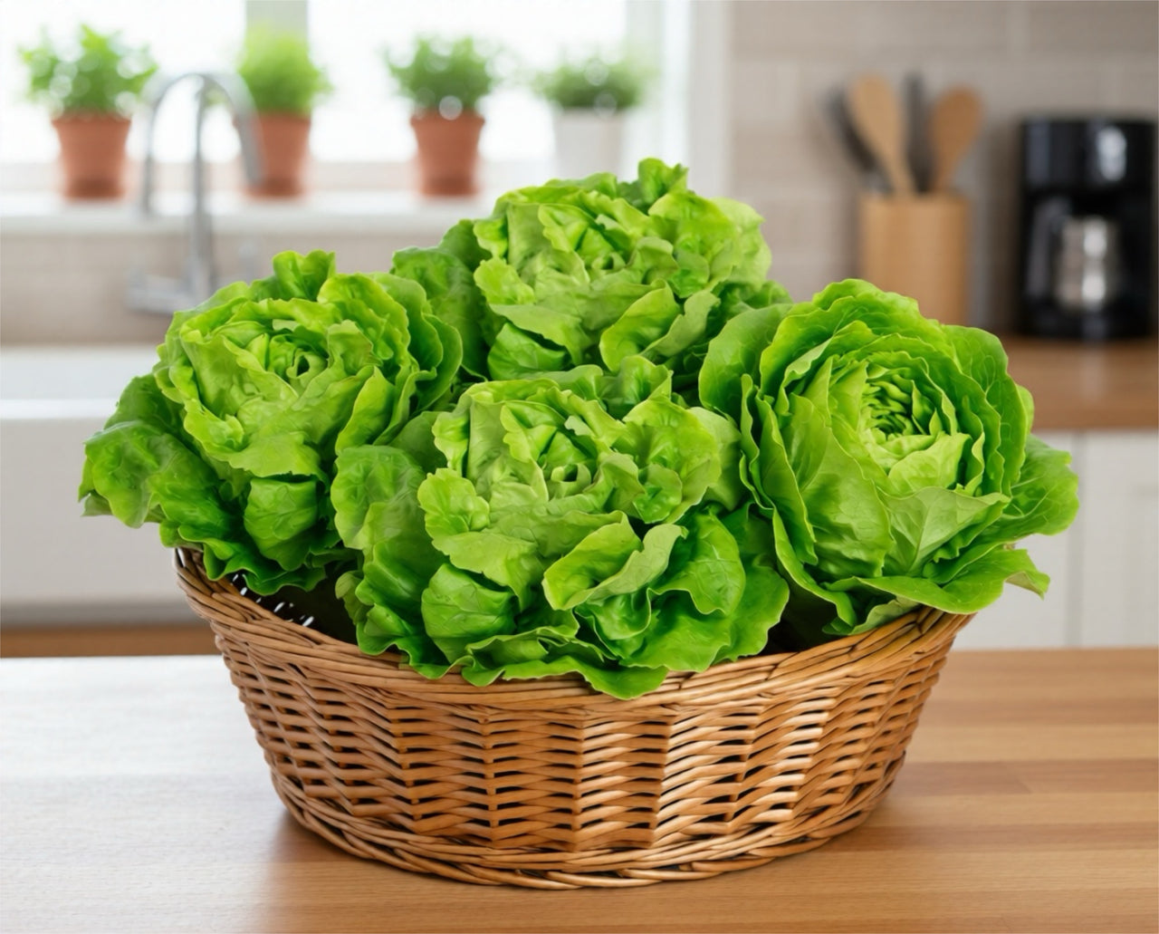 Tom Thumb Bibb Lettuce (Butterhead), pre-1850 Heirloom, Organic options available