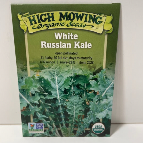 White Russian Kale Seeds, Heirloom, Organic