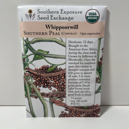 Whippoorwill Southern Peas, Cowpeas,  1700's Heirloom, Organic