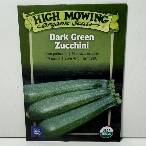 Dark Green Zucchini Seeds, Organic