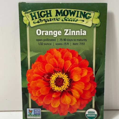 Giant Orange Zinnia Flower Seeds, Organic