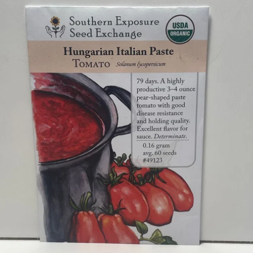 Hungarian Italian Paste Seeds, Heirloom, Determinate, Organic
