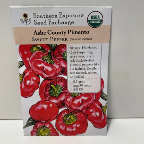 Ashe County Pimento Sweet Pepper Seeds, pre 1900 Heirloom, Organic