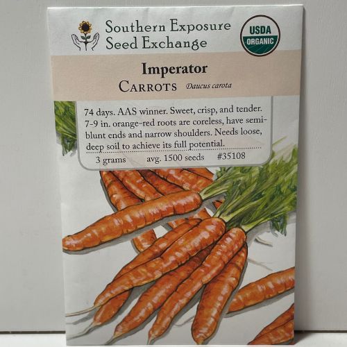 Imperator Carrot Seeds, Organic