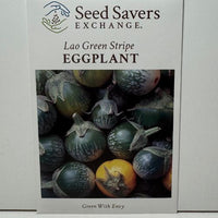 Thumbnail for Lao Green Stripe Eggplant, Ancient Heirloom