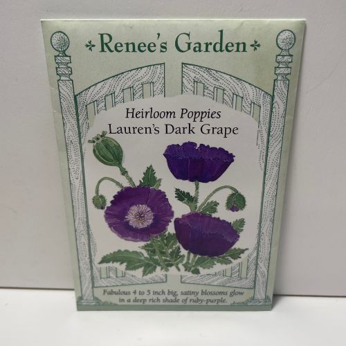 Lauren's Dark Grape Poppy, Heirloom Poppies Seeds