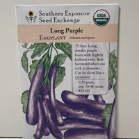 Thumbnail for Long Purple Eggplant Seeds, Organic