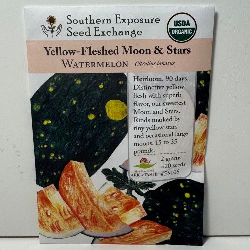 Moon & Stars Yellow Fleshed Watermelon, Organic, Heirloom