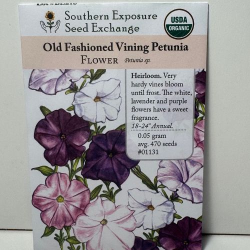 Old-Fashioned Vining Petunia Flower, 1800's Heirloom, Organic