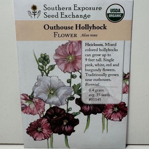 Outhouse Hollyhock Flowers, early 1900's Heirloom, Organic