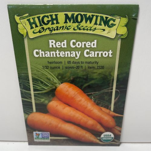 Red Cored Chantenay Carrot, Seed 1929 Heirloom, Organic