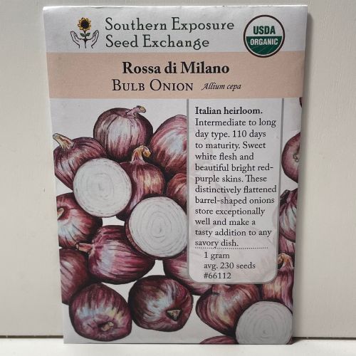 Rossa di Milano Onion Seeds, Long Day, Heirloom, Organic