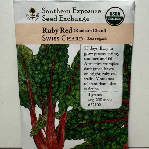 Rhubarb Red or Ruby Red Swiss Chard, Organic,