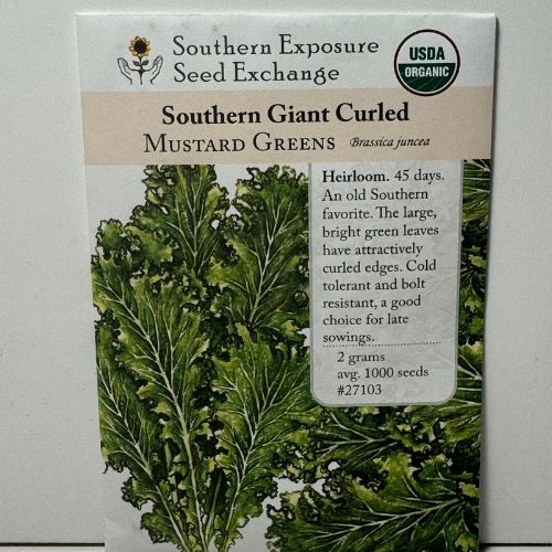 Southern Giant Curled Mustard Greens, Heirloom, pre-1880 origin, Organic