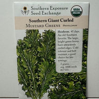 Thumbnail for Southern Giant Curled Mustard Greens, Heirloom, pre-1880 origin, Organic