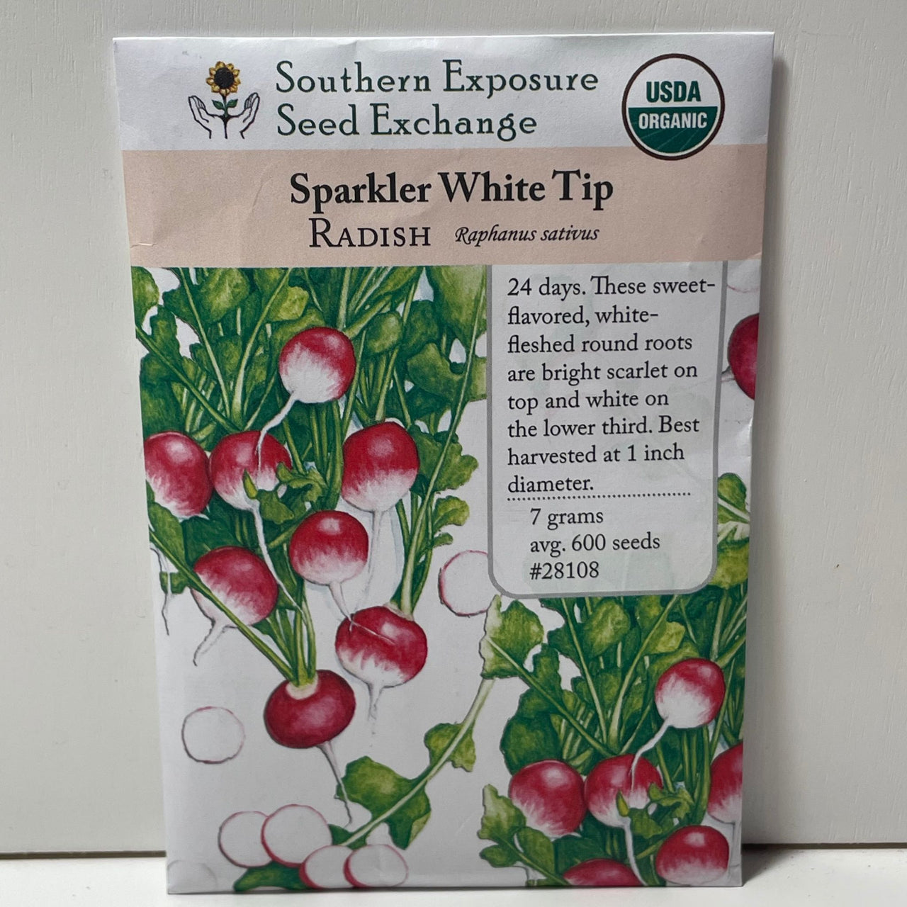 Sparkler White Tip Radish Seeds, Organic