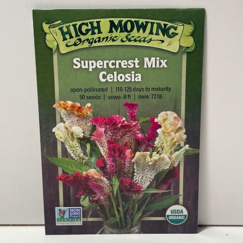 Supercrest Mix Celosia Flower Seeds, Organic