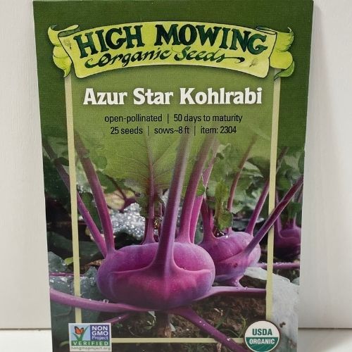 Organic Azur Star Kohlrabi Open Pollinated Seeds