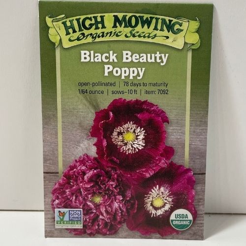 Black Beauty Poppy Open-Pollinated Seeds