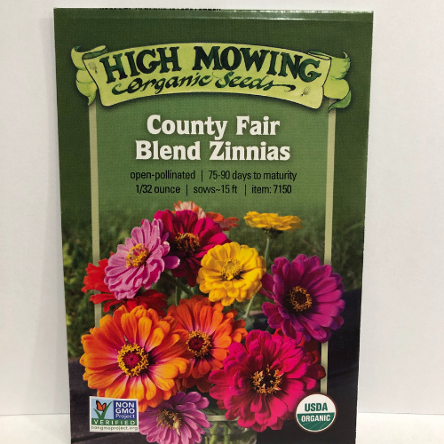 County Fair Blend Zinnias Flower, Organic