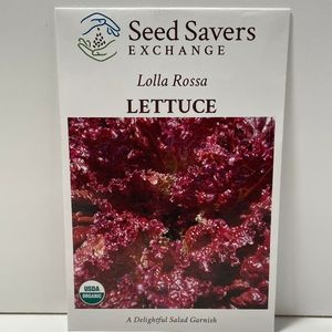 Organic Lolla Rossa Lettuce Heirloom Open-Pollinated Seeds
