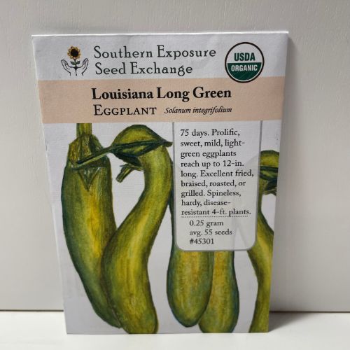 Louisiana Long Green Eggplant, Organic Green Bananna Eggplant Seeds