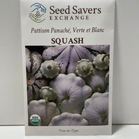 Thumbnail for Organic Patisson Panache Verte et Blanc Squash Heirloom Open Pollinated Seeds