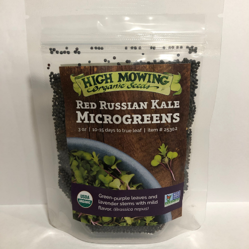 Red Russian Kale Microgreen Seeds, Organic